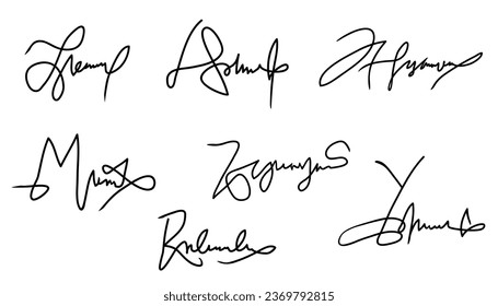 Many signature for idea, luxury signature for background and company logo