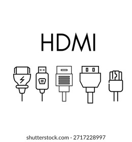 Viele einfache USB-Kabel-Symbol. USB-Kabelsymbol. Vektorgrafik des Ladegeräts. Ladegerät Smartphone-Symbol im trendigen flachen Stil auf weißem Hintergrund.