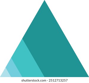 many sky blue monochrome triangle shape on white background. polygonal geometric figure. 