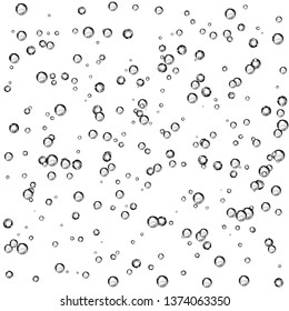 Many Small Air Fizz Bubbles On White Background. Seamless Pattern. Vector Illustration.
