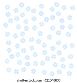 Many Small Blue Flowers on White Background