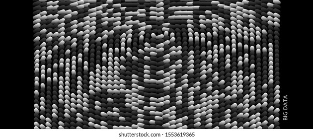 Many small ellipses. Abstract background.3d vector illustration for science or education. 