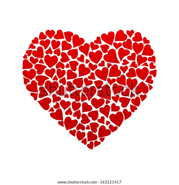 Many Small Hearts Forming One Big Stock Vector (Royalty Free) 563221417