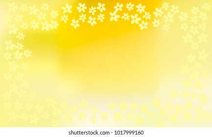 Many Small Light Yellow Flowers on Orange Gradient Background