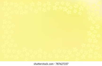 Many Small Light Yellow Flowers on Light Yellow Gradient Background