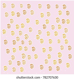 Many Small Orange Snails on Pink Background