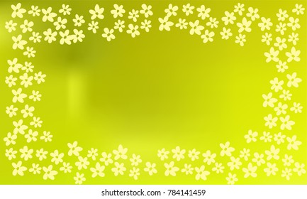 Many Small Yellow Stars with Empty Space in the Center of the Image on Green and Yellow Gradient Background