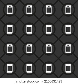 Many smartphone icon connected with each other. Seamless pattern. Vector illustration.