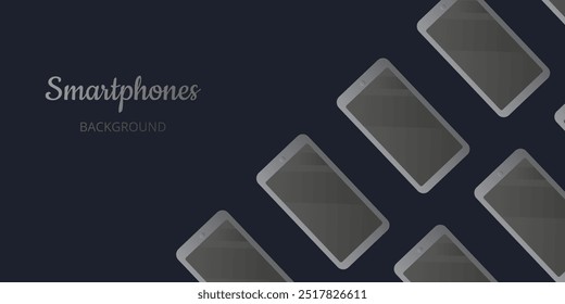 Many smartphones illustrations vector background.