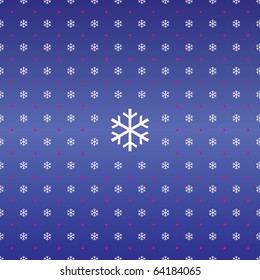 Many snowflakes on a blue background, vector illustration
