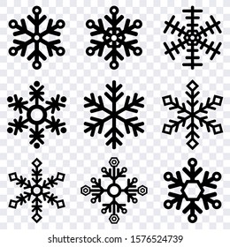 Many Snowflakes template design vector set