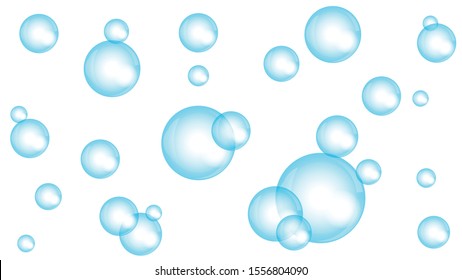 Many soap bubbles, bubbles, water background