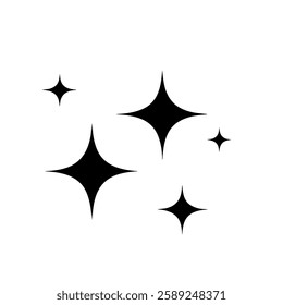 Many sparkle silhouette vector flat illustration design on white background.