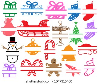 Many split Christmas designs, perfect to add a name/text.