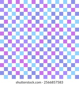 Many squares geometric asymmetrical seamless texture vector pattern. Squares grid tile design. Modern checkered background.  Textile checkerboard print. Decorative pattern in vintage style.