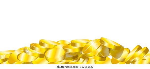 Many stacks of gold coins