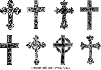 Many styles of crosses
Hand-drawn illustration