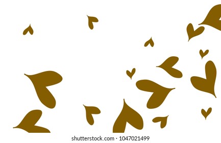 Many Stylish and Good Looking Green and Brown Hearts of Different Size on White Background