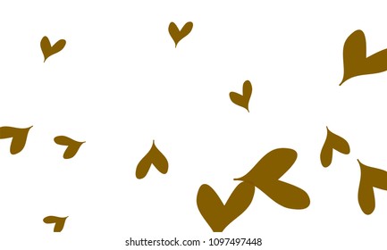 Many Stylish and Good Looking Green and Brown Hearts of Different Size on White Background