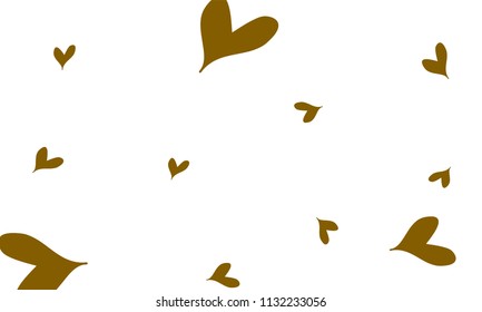 Many Stylish and Good Looking Green and Brown Hearts of Different Size on White Background