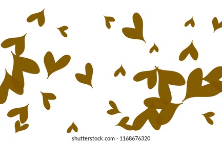 Many Stylish and Good Looking Green and Brown Hearts of Different Size on White Background