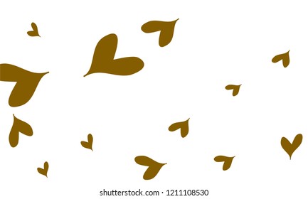 Many Stylish and Good Looking Green and Brown Hearts of Different Size on White Background