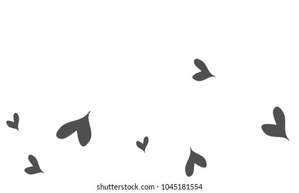 Many Stylish and Good Looking Grey Hearts of Different Size on White Background