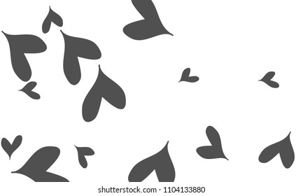 Many Stylish and Good Looking Grey Hearts of Different Size on White Background