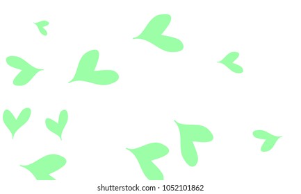 Many Stylish and Good Looking Light Blue Hearts of Different Size on White Background