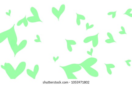 Many Stylish and Good Looking Light Blue Hearts of Different Size on White Background