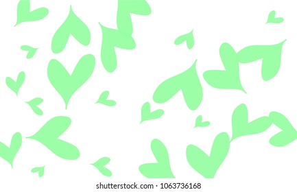Many Stylish and Good Looking Light Blue Hearts of Different Size on White Background