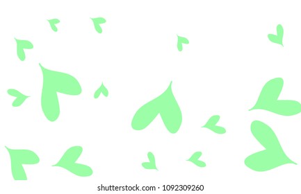 Many Stylish and Good Looking Light Blue Hearts of Different Size on White Background