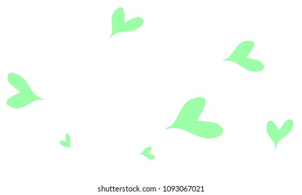 Many Stylish and Good Looking Light Blue Hearts of Different Size on White Background
