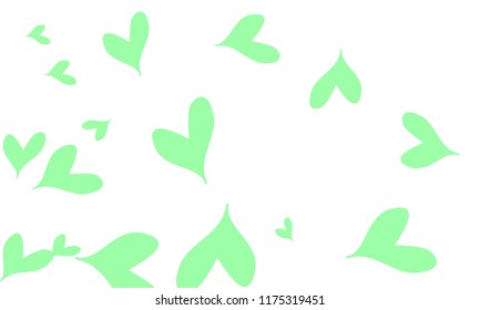 Many Stylish and Good Looking Light Blue Hearts of Different Size on White Background