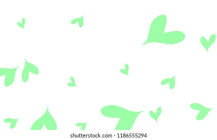Many Stylish and Good Looking Light Blue Hearts of Different Size on White Background