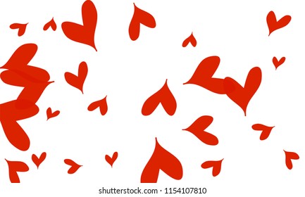 Many Stylish and Good Looking Red Hearts of Different Size on White Background