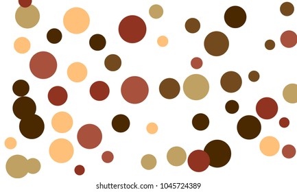 Many Stylish, Modern Classy and Good Looking Orange, Wine Red, Dark Green and Grey Bubbles of Different Size on White Background