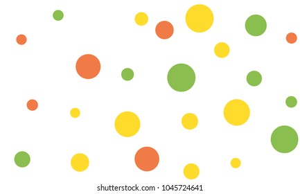 Many Stylish, Modern Classy and Good Looking Green, Yellow and Red Bubbles of Different Size on White Background