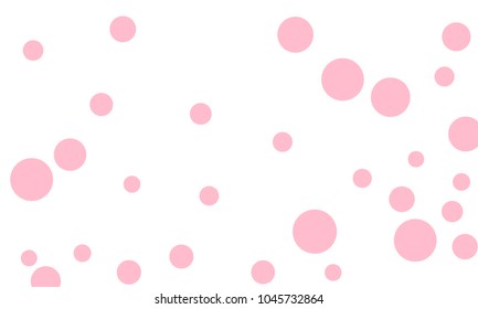 Many Stylish, Modern Classy and Good Looking Light Pink Bubbles of Different Size on White Background