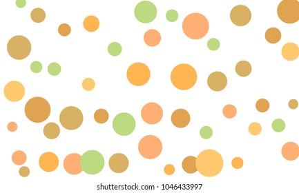 Many Stylish, Modern Classy and Good Looking Green, Orange, Pink and Brown Bubbles of Different Size on White Background