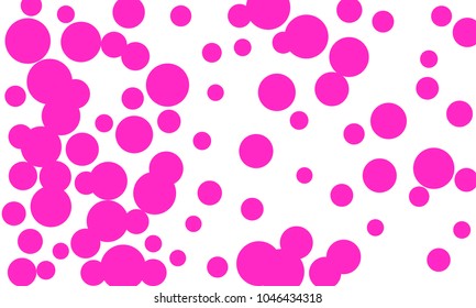 Many Stylish, Modern Classy and Good Looking Pink Bubbles of Different Size on White Background