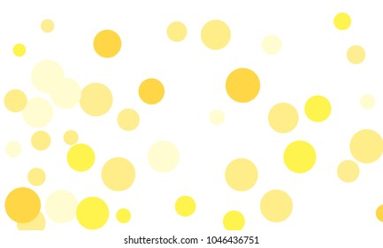 Many Stylish, Modern Classy and Good Looking Yellow Bubbles of Different Size on White Background
