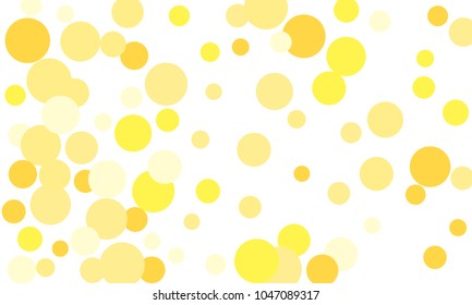 Many Stylish, Modern Classy and Good Looking Yellow Bubbles of Different Size on White Background