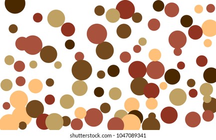 Many Stylish, Modern Classy and Good Looking Orange, Wine Red, Dark Green and Grey Bubbles of Different Size on White Background