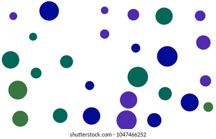 Many Stylish, Modern Classy and Good Looking Blue, Violet and Green Bubbles of Different Size on White Background