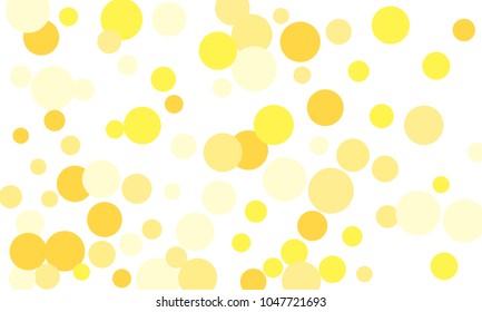 Many Stylish, Modern Classy and Good Looking Yellow Bubbles of Different Size on White Background