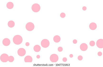 Many Stylish, Modern Classy and Good Looking Light Pink Bubbles of Different Size on White Background