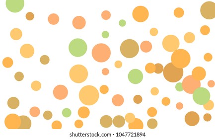 Many Stylish, Modern Classy and Good Looking Green, Orange, Pink and Brown Bubbles of Different Size on White Background