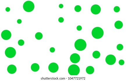 Many Stylish, Modern Classy and Good Looking Green Bubbles of Different Size on White Background