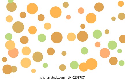 Many Stylish, Modern Classy and Good Looking Green, Orange, Pink and Brown Bubbles of Different Size on White Background